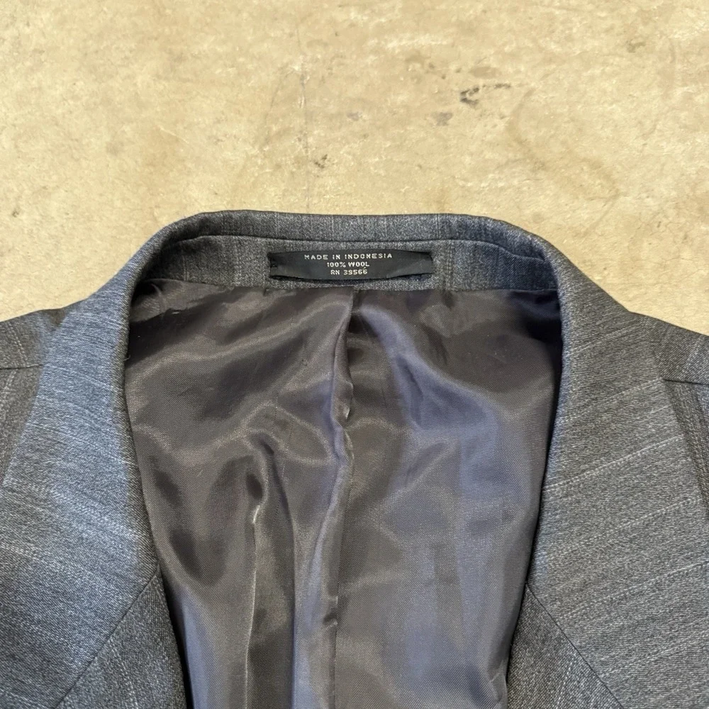 Petrocelli 54R Navy Blue Two Button 100% Wool Blazer Jacket Sport Coat Pinstripe